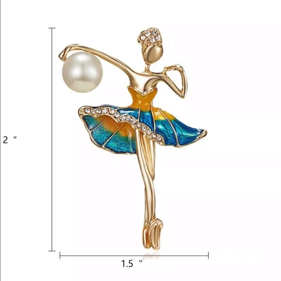 Vintage Jewelry - 🆕 Girl with Faux Pearl Ball Brooch Pin